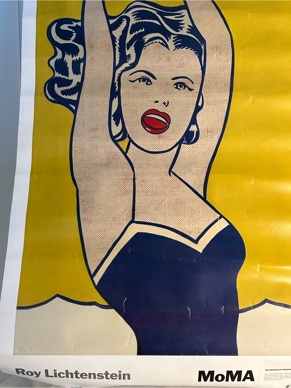 Vintage Roy Lichtenstein poster Girl With Ball MoMA NY pop art Print 2003 20x33 - Picture 15 of 16